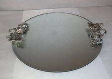 Vanity Mirror With Silver Flower Design, Slightly Used In Excellent Condition B4