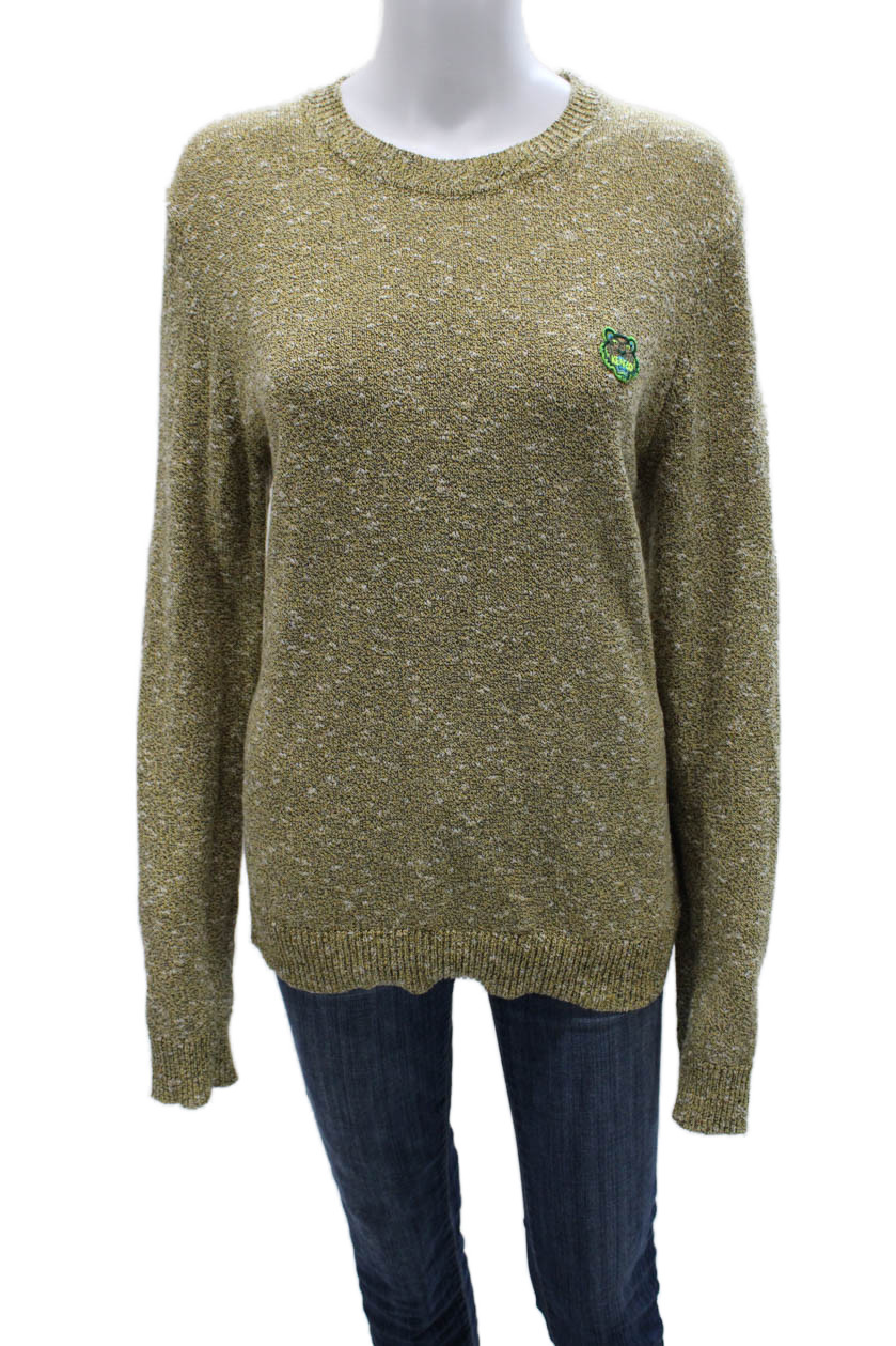 Kenzo Women Pullover Sweater Green Cotton Crew Neck Long Sleeve Size MFree Shipping in US $100+ Orders | $6.95 Orders Below