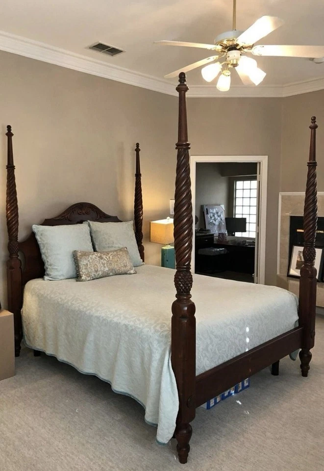 Кровать Ethan Allen британская классика отделка киноварь королева Монтего ананас - Изображение 3 из 4