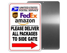 Deliveries To Side Gate Arrow Right / Sign / Decal Deliver Si266 Packages