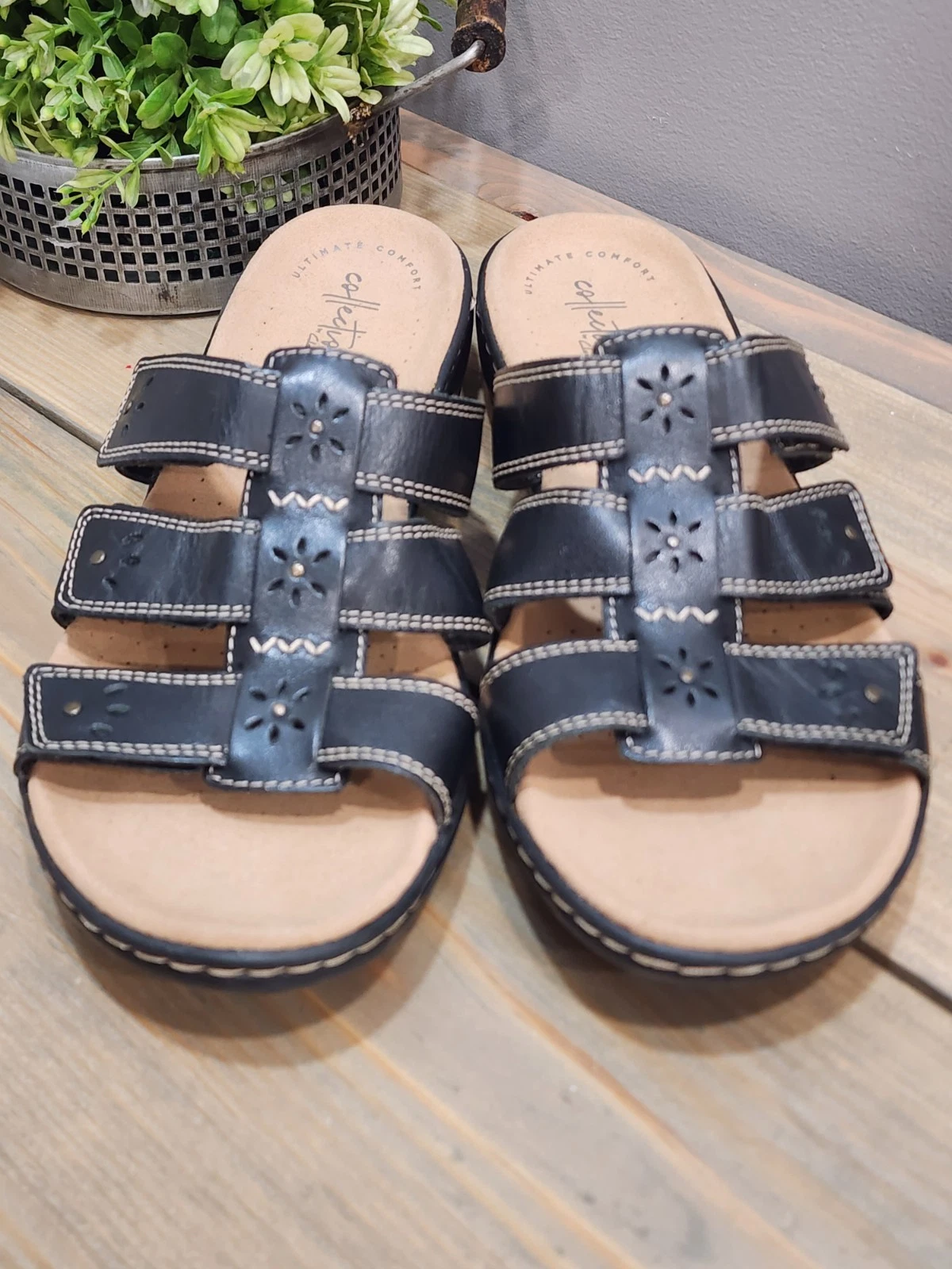 Sandali donna Clarks Leisa primavera pelle taglio laser slide taglia 10