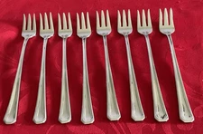 Gorham 18/8 stainless Fairview lot of 8 cocktail forks 5 1/2" MINT