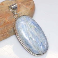 Ciondolo placcato argento 925 cianite blu 2,1" regalo squisito più bello GW