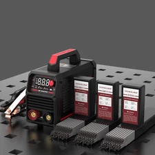 YESWELDER 205A Stick Welder with Gloves & 3 Welding Rod, 110V/220V