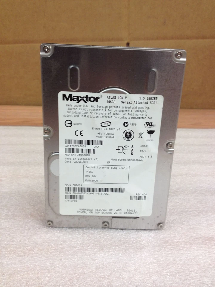 4x Maxtor Atlas 10K V Hard Drive 8J147s0248855 146 Gb SAS 3.5" Working - Image 4 of 4