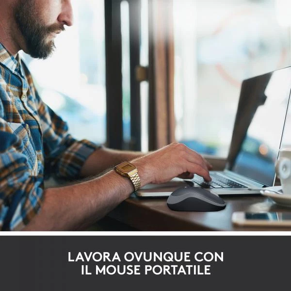 LOGITECH MOUSE OTTICO WIRELESS M185 GREY - Immagine 4 di 4