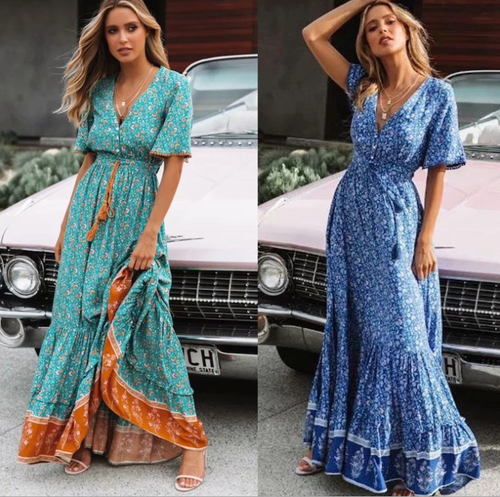 bohemian floral print dress