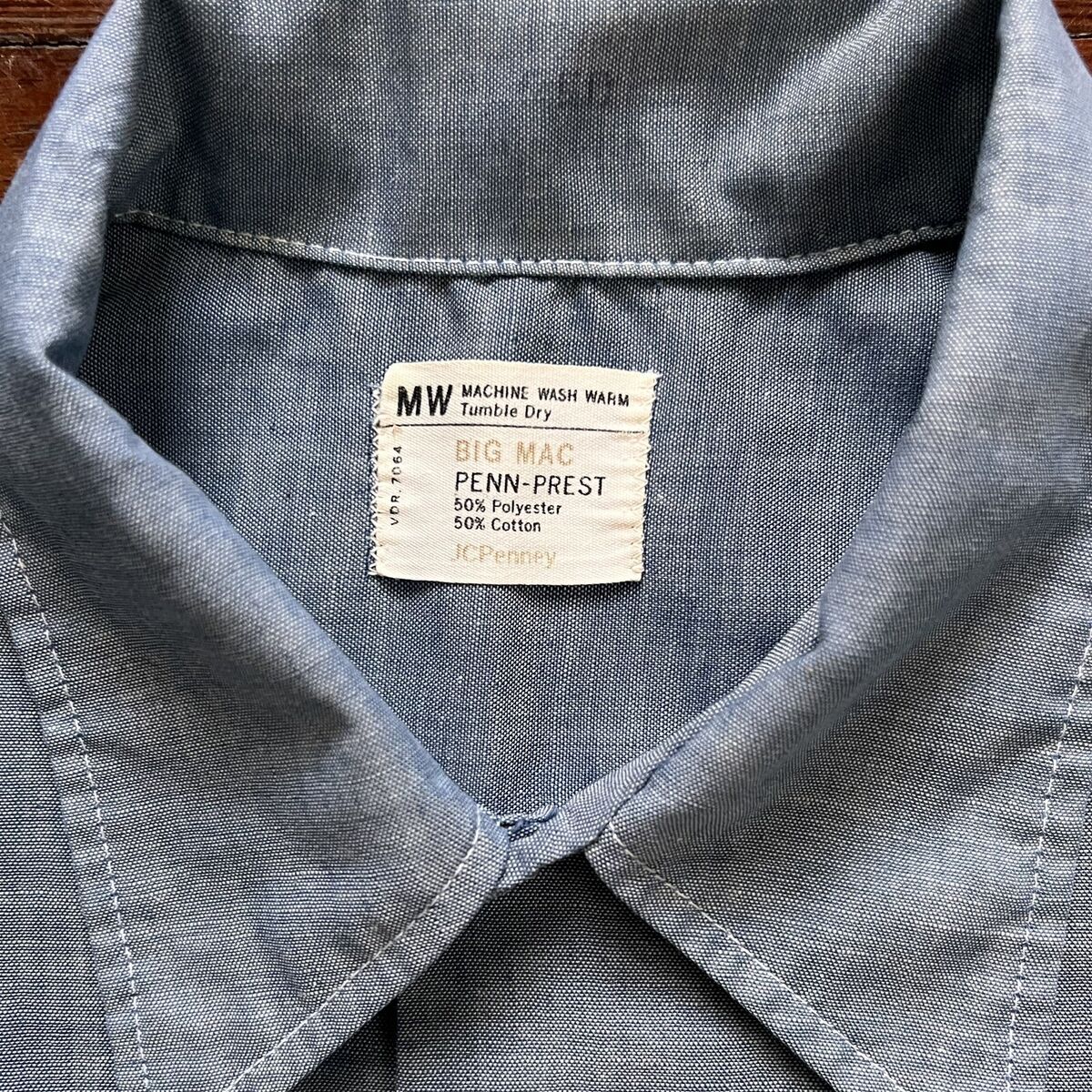 1960's Big Mac Brand JC Penney Chambray Button Up Vintage 1960's Big Mac Brand JC Penney Chambray Button Up Vintage