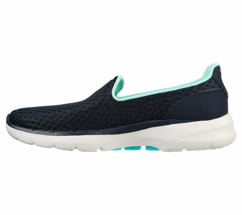 SKECHERS GO WALK 6 Big Splash Navy Memory Foam Comfort Washable Slip On |