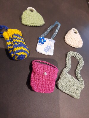 6 Täschchen Beutel  für die Puppenstube  Teddy Puppe Handarbeit s. BILDER 