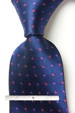 New Classic Polka Dot Red Purple JACQUARD WOVEN 100 Silk Men's Necktie Tie