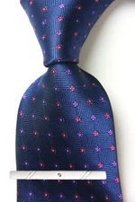 New Classic Polka Dot Red Purple JACQUARD WOVEN 100% Silk Men's Necktie Tie