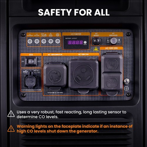 Portable Inverter Generator 5500W Max 5000 Watt Gas Electric Start w/ CO Alert - Picture 6 of 13