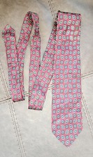 Vintage Polo Ralph Lauren Tie Red Gold Blues All Over Silk Hand Made in USA