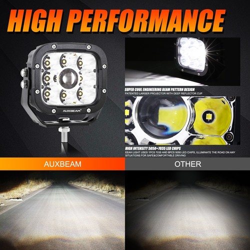 AUXBEAM 5" INCH Bumper LED Light Bar Driving Fog Spot Pods For Jeep Toyota Dodge - Picture 3 of 12