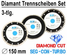 3 x Diamanttrennscheibe Diamantscheibe Fliesen Beton Trennscheibe Ø 150mm XT