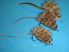 FLY FISHING FLIES - Natural MOUSERAT size #6 (3 ea.)