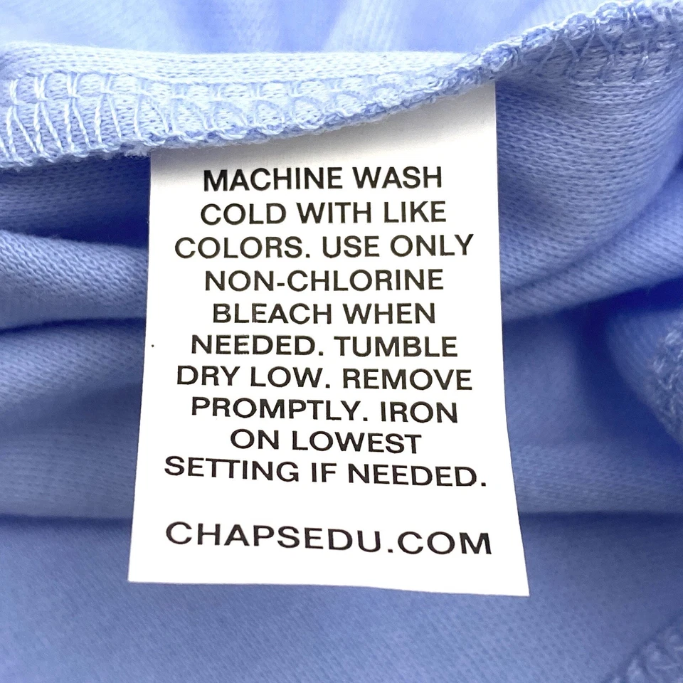 Chaps Girls Size M 5 School Uniform Short Sleeve Polo T-Shirt Blue NWOT - Image 4 of 4