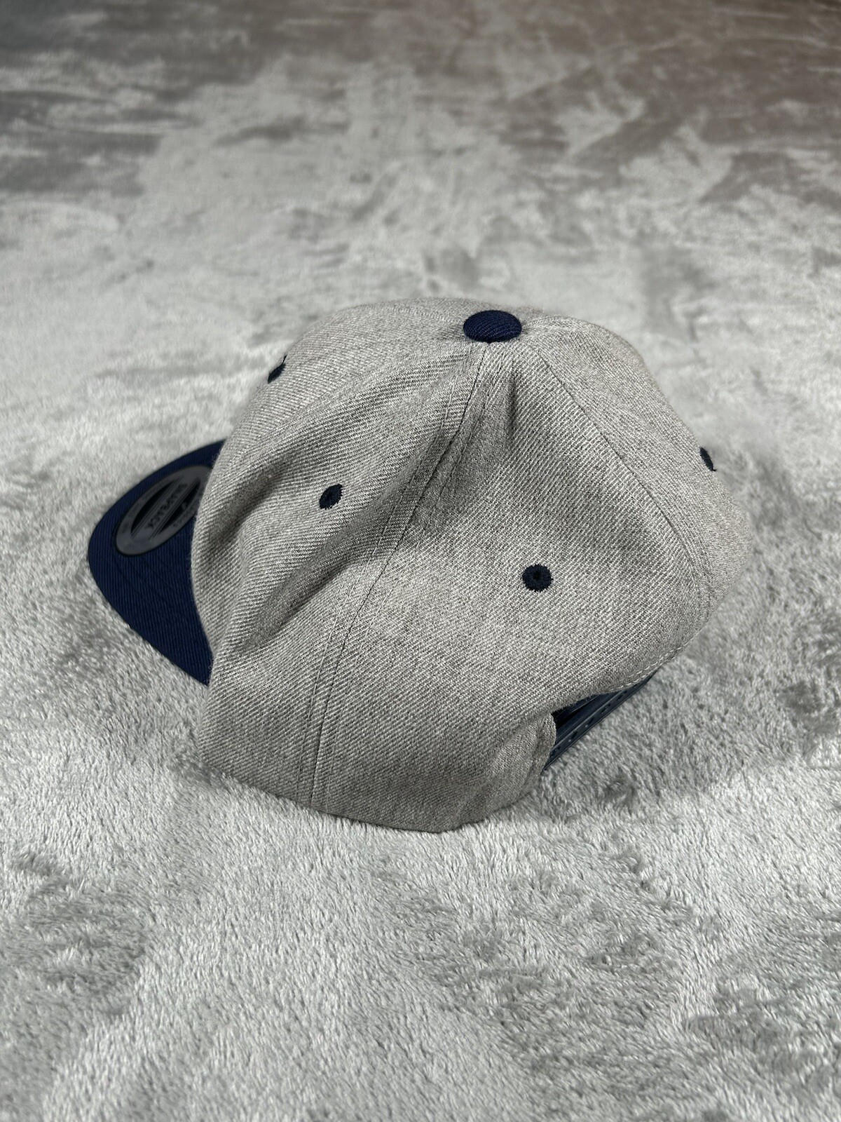 Mens Snapback Hat Gray Blue Flatbrim Lids - image 5