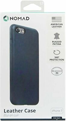 NEW Nomad iPhone 8/7 Midnight BLUE Horween LEATHER 360 Case Patina Minimal Apple
