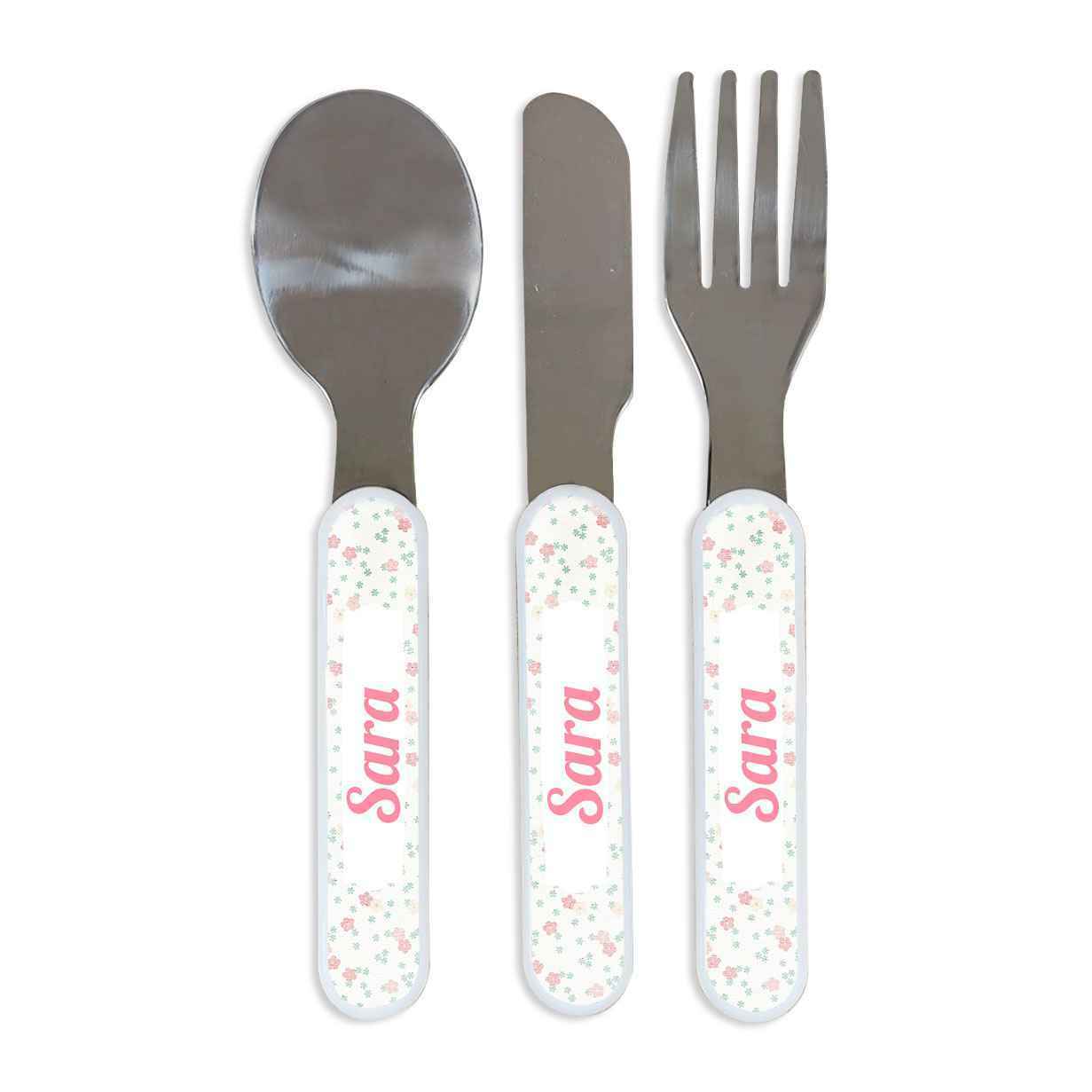 Personalised Cutlery Set Printed Gift Cheap mail order sales Toddler Baby B Christening Free Shipping New