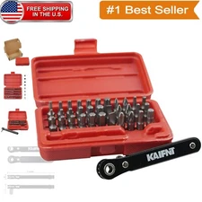 Compact 1/4-Inch Drive Screwdriver Bit Set with Mini Ratchet Wrench - 34 Pieces