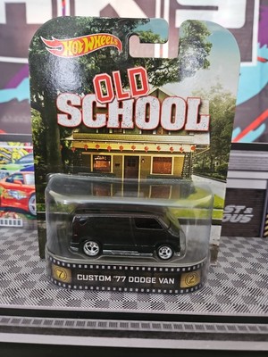2014 Hot Wheels Retro Entertainment Old School '77 Custom Dodge Van Real Riders
