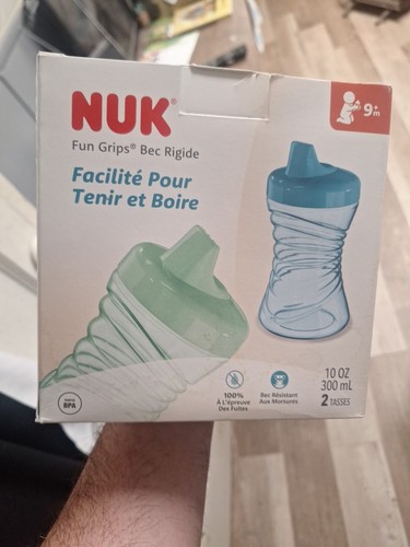 NUK Fun Grips® Hard Spout Sippy Cup 10 oz. 2pk Blue & Green - Picture 2 of 2