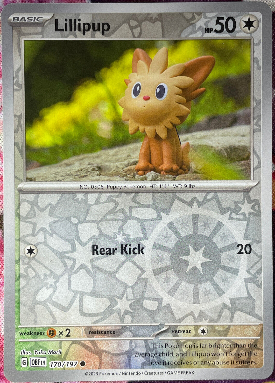 Lillipup Reverse Holo - 170/197 - Obsidian Flames Pokemon 2023