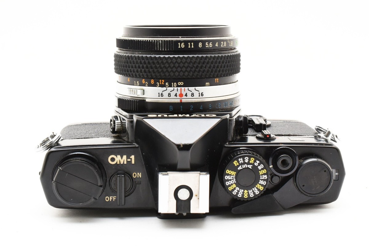 OLYMPUS OM-1 ブラック F1.8 ５０ｍｍ シャッターOK #118 Olympus OM-1 Black Film Camera Zuiko 50mm f/1.8 JAPAN #118-1
