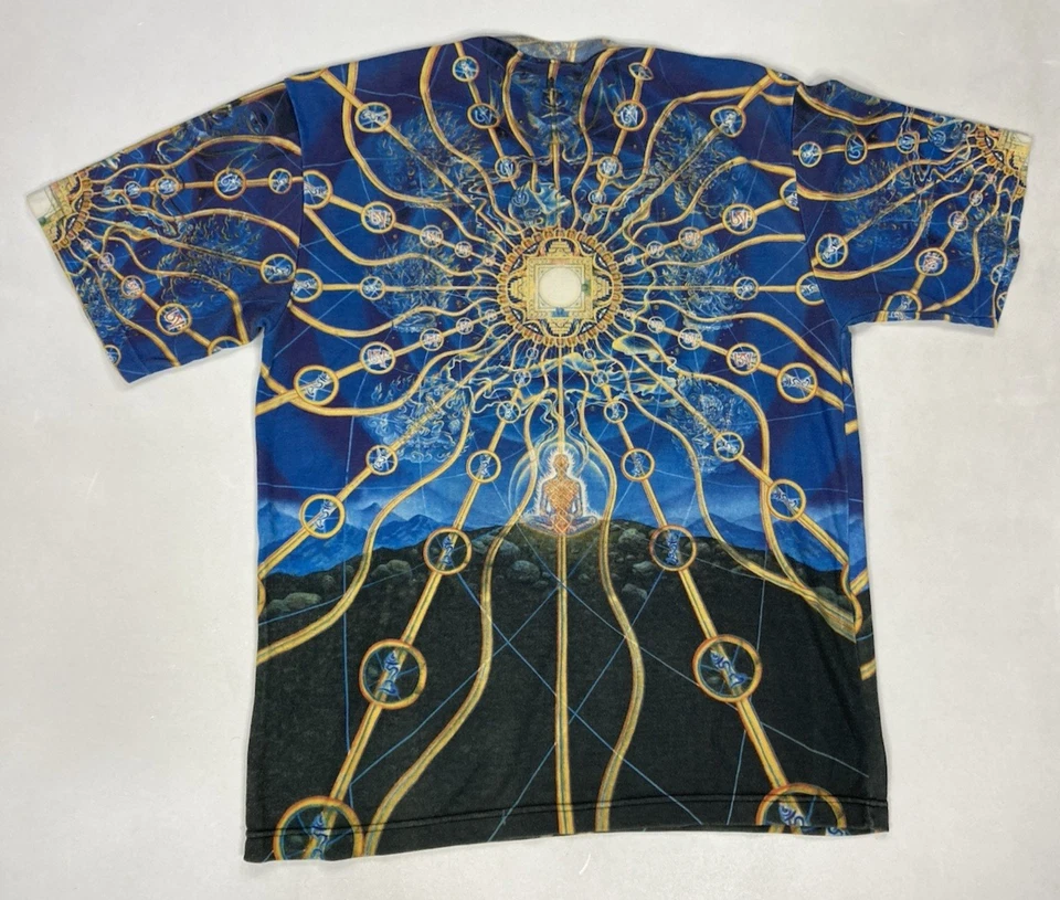 VINTAGE Crystal Tara Alex Gray Visions Graphic T-shirt Men XL All Over Print AOP - Image 3 of 4