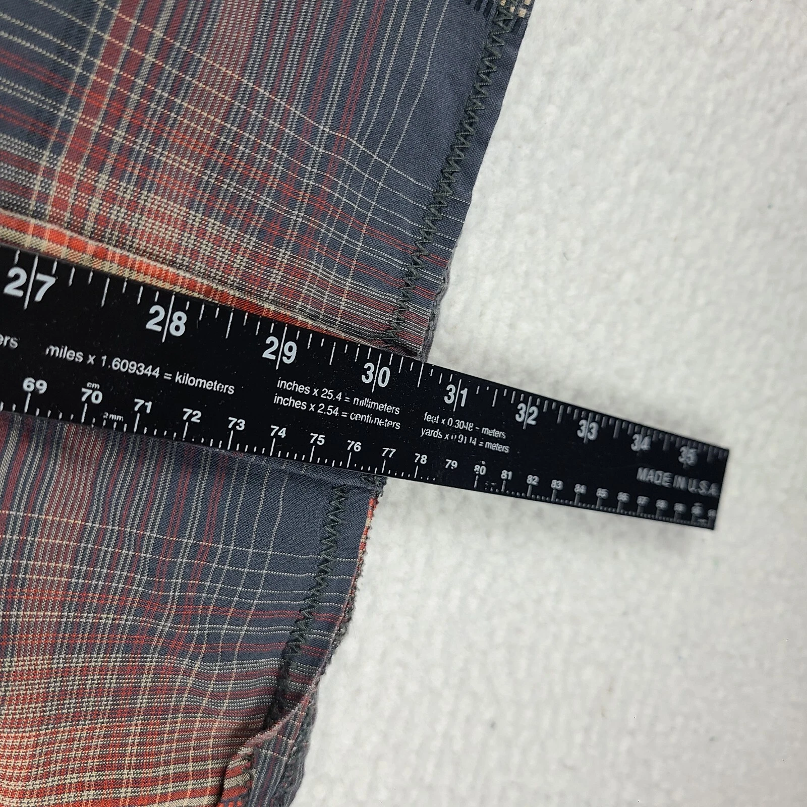 prana dark orange plaid cotton dress button up shirt