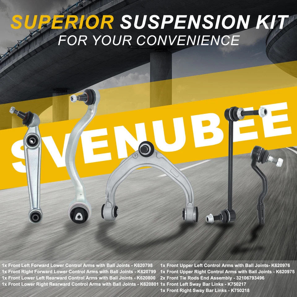 10X Front Forward Rearward Control Arm Link Tie Rod Kit For 2007-2014 BMW X5 X6 - Image 4 of 4