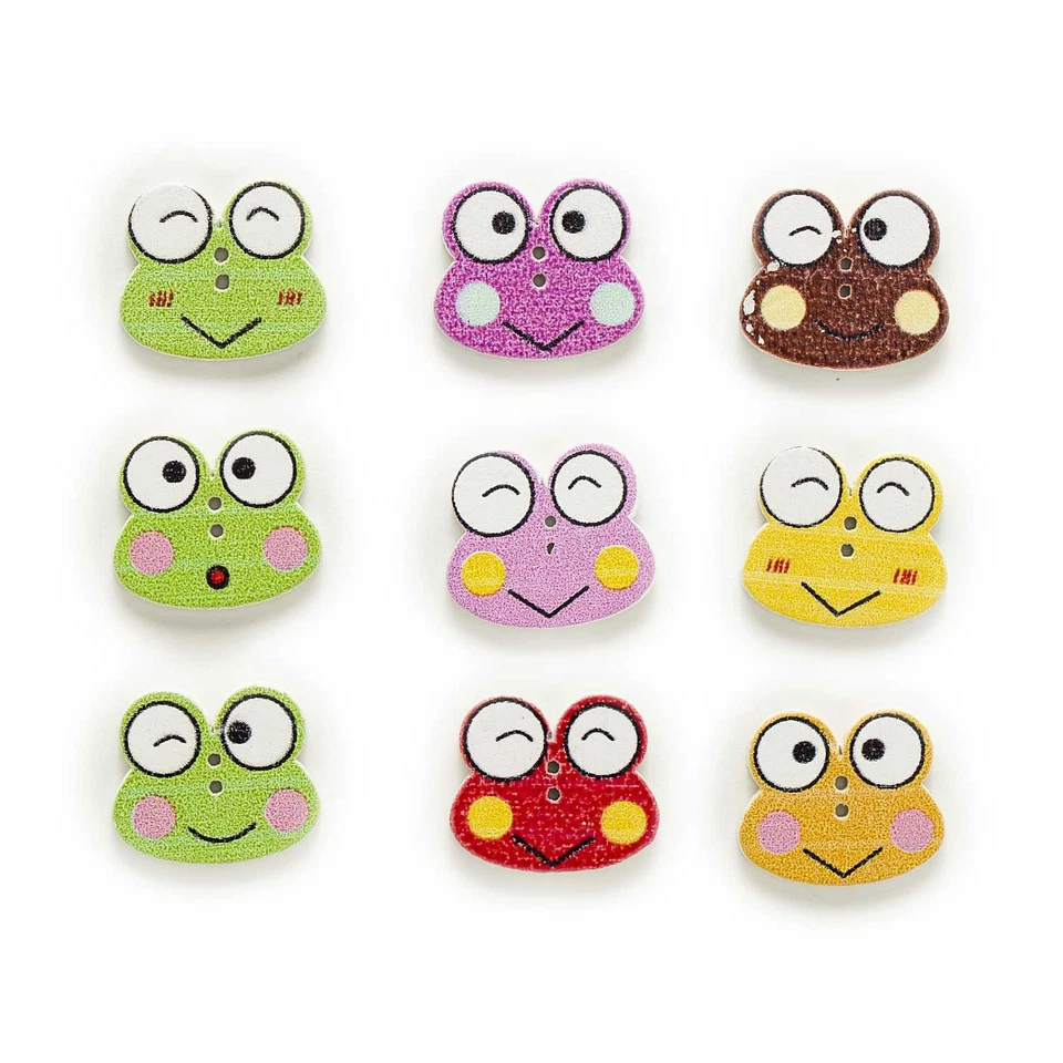 30pcs Animal Head Series Wood Buttons for Sewing Scrapbooking Handmade Decor DIY - Image 2 of 2