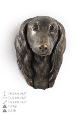 Dackel Statuette h&auml;ngen an einer Wand, Bronze, Art Dog, DE