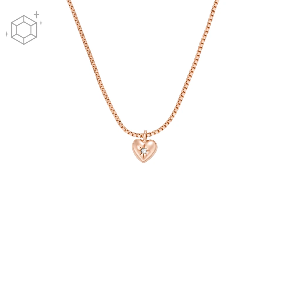 Collana Donna FOSSIL TRUE LOVE JFS00610791 Argento 925% Rosè Cuore