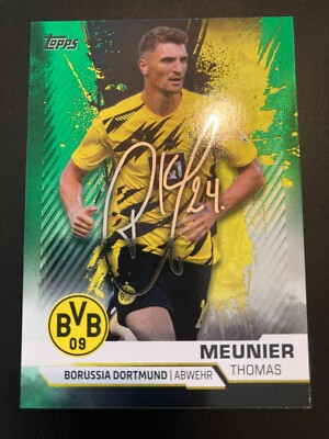 2020-21 Topps BVB Borussia Dortmund Mega Tin Green 8 Thomas Meunier ed/199