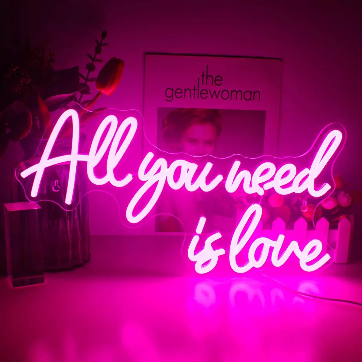 Pink neon wall sign deals