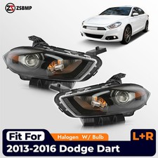 Halogen Headlight For 2013-2016 Dodge Dart Wblack Trim Wbulb Leftright Side Halogen Headlight For 2013-2016 Dodge Dart Wblack Trim Wbulb Leftright Side