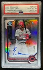 2022 Bowman Elly De La Cruz Chrome Auto 1st Prospect Refractor #142/499 PSA 10