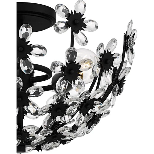 Quoizel QSF6783 Rosemary 3 Light 16"W Semi-Flush Bowl Ceiling - Black - Picture 7 of 12