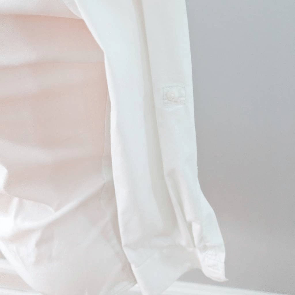 Zara Basic White Half Button Down 3/4 Sleeve Shirt - image 3