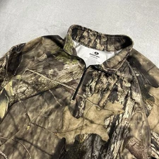 Jerzees Sweatshirt Mens Large Multi Mossy Oak Break Up Fleece Lined Quarter Zip