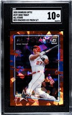 2020 Donruss Optic #187 Mike Trout RED CRACKED ICE PRIZM /7 SGC 10 GEM (5/7)