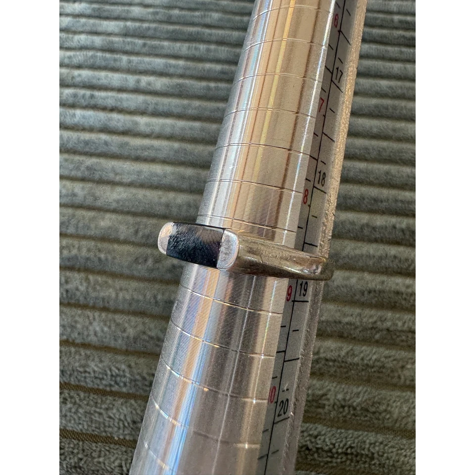 Anel de sinete minimalista Art Deco prata esterlina 925 Tailândia ônix preto tamanho 9 - Imagem 4 de 4