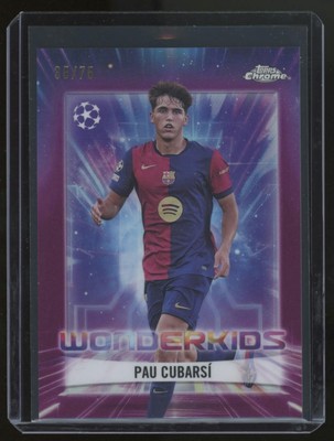 Pau Cubarsi 2024-25 Topps Chrome UEFA Wonderkids Magenta Refractor