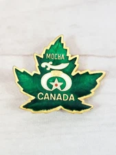 Shriners Mocha Canada Maple Leaf Brooch Gilt Pin Vintage 1.75"