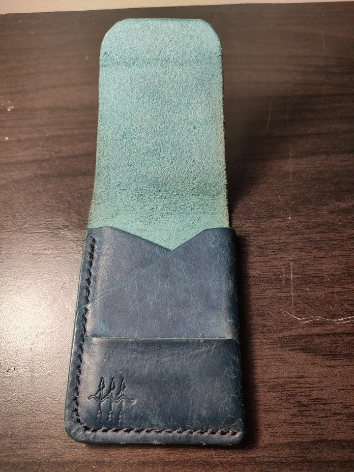 Arrowhead Goods Outlaw Mini Wallet Blue Turquoise Used But Good Condition - Image 3 of 4