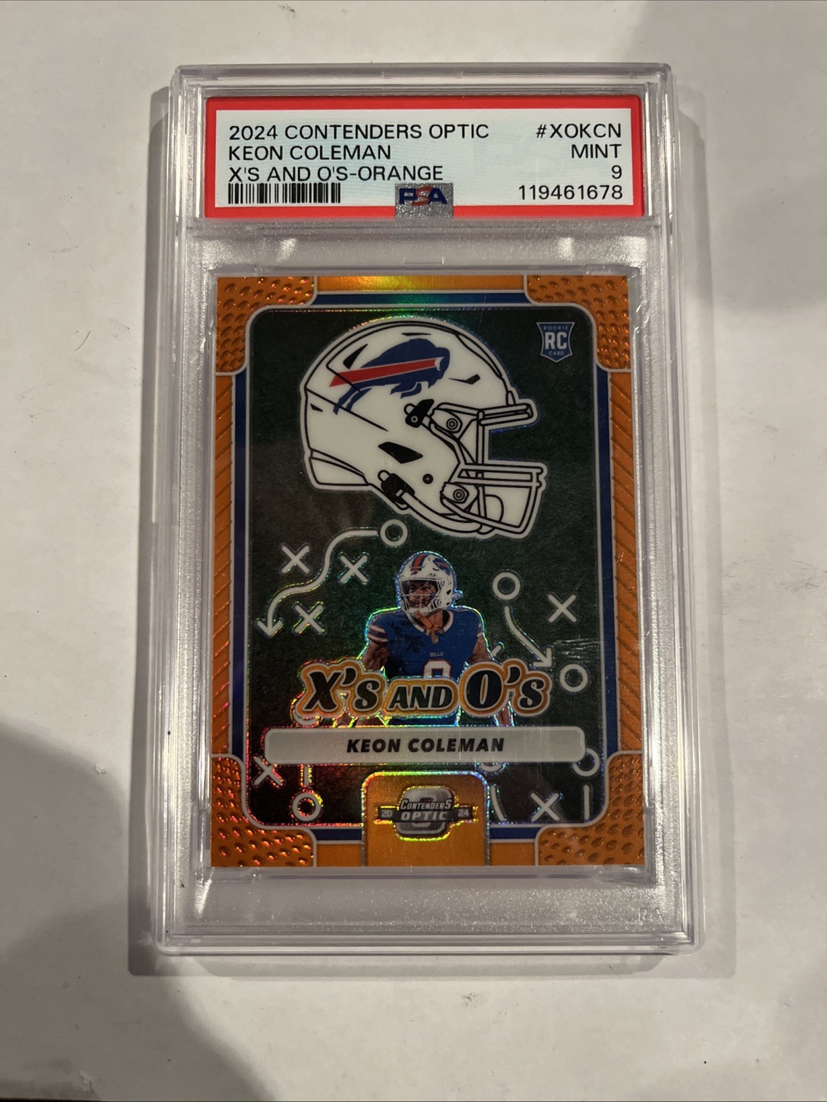 Keon Coleman Panini Contenders Optic X's and O's #XOKCN Orange