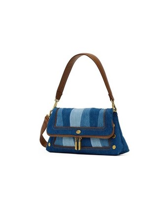 Hammitt Beverly Medium Denim Shoulder Bag Silverlake